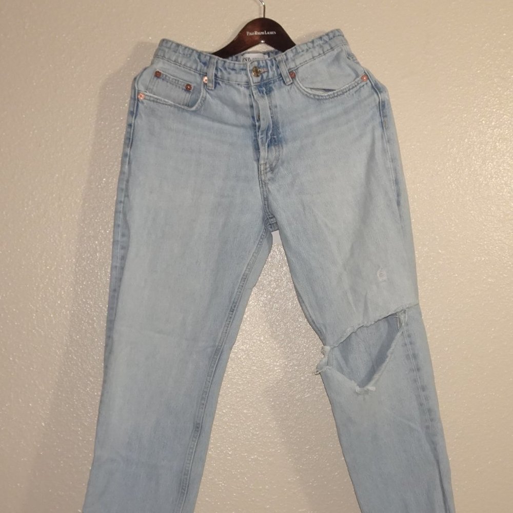 Zara Blue Jeans Pants Distressed